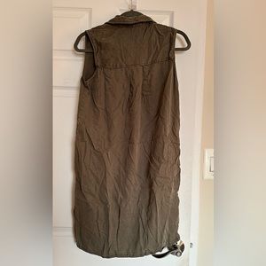 Olive green shirt dress